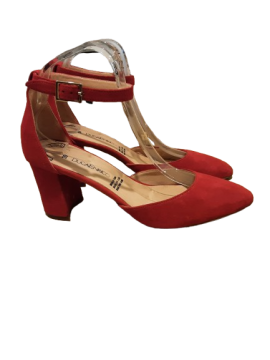 Escarpin rouge cuir velours - DuacEnrico T39 de seconde main
