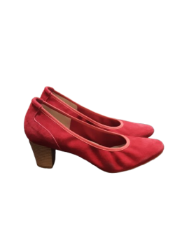 Escarpin en cuir velours rouge