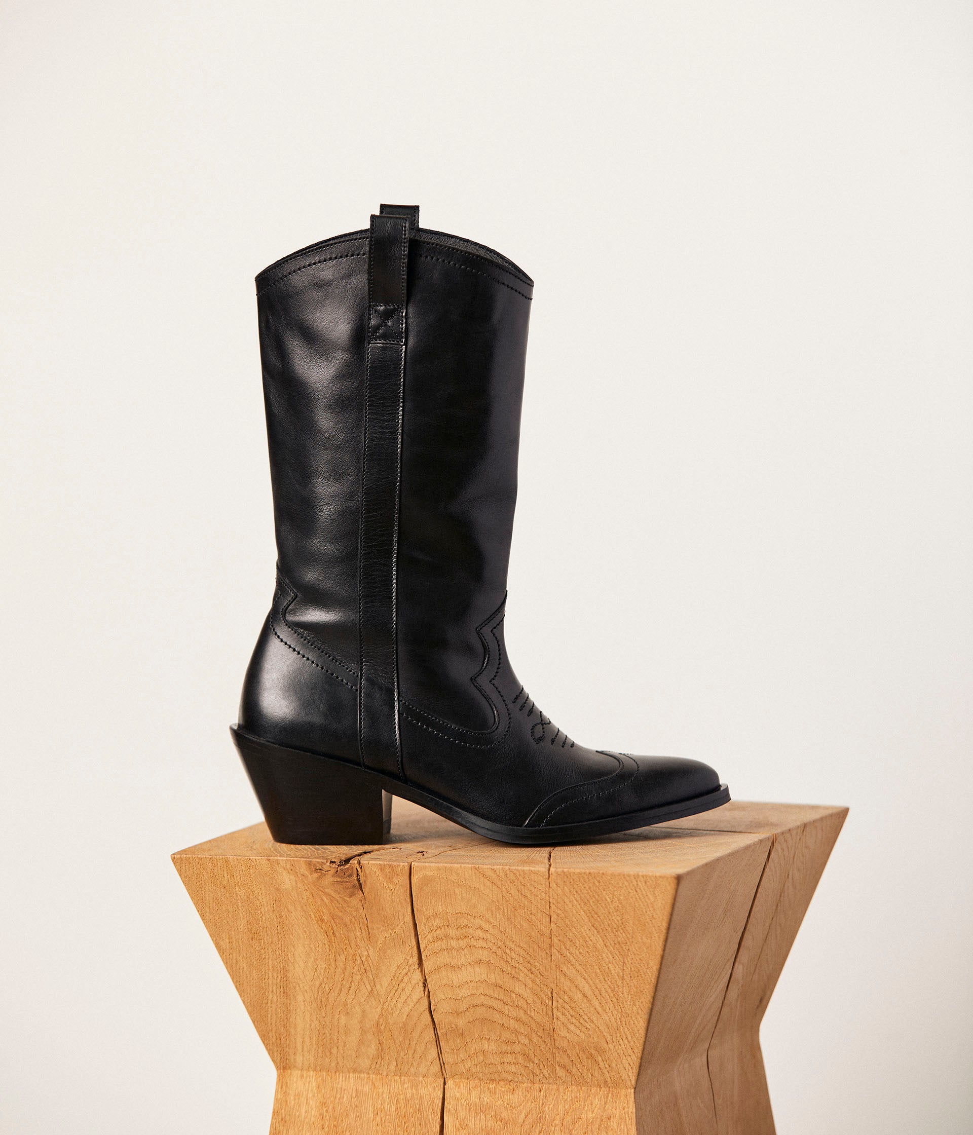BOTTE À TALON CANELLE NOIR