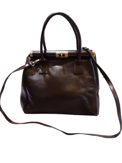 Sac bandoulière marron en cuir  HEXAGONE  De Seconde Main
