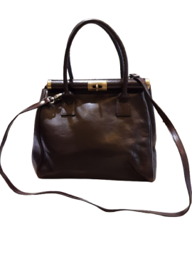 Sac bandoulière marron en cuir  HEXAGONE  De Seconde Main