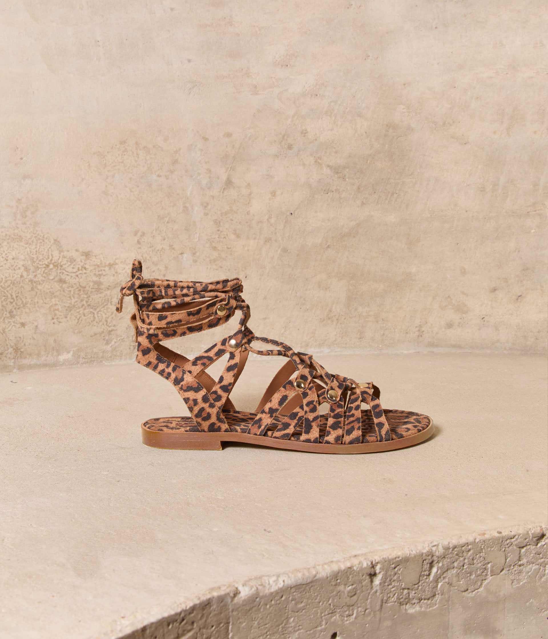 SANDALE PLATE GOLDA LEOPARD