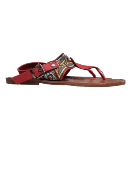 Sandale tong rouge LPB cuir T39 de seconde main