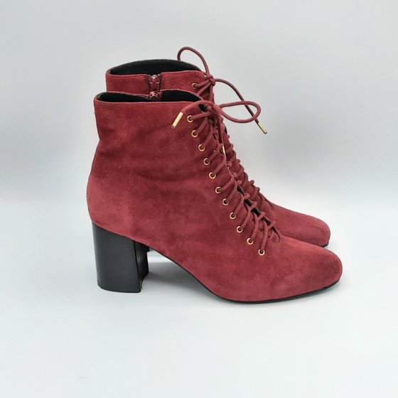 Bottines Galeries Lafayette rouge de seconde main