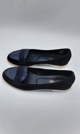 MOCCASSIN VELOUR BLEU