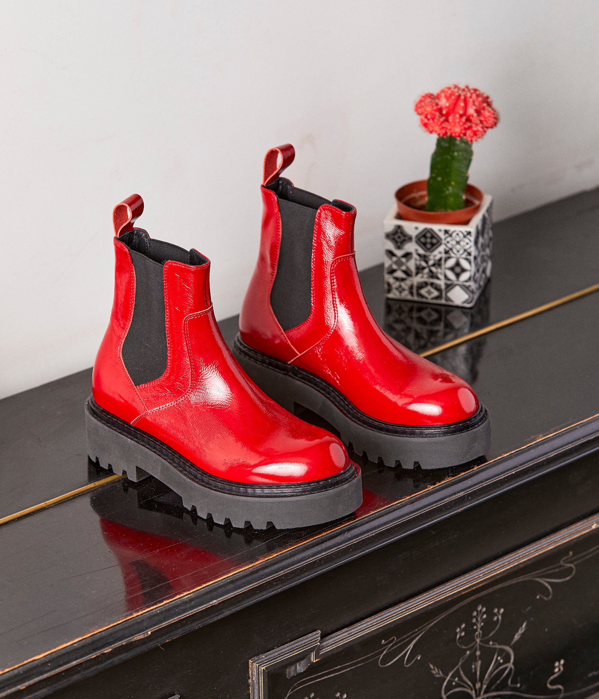 BOOTS NADEGE ROUGE