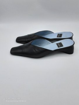 Mules à talons graphiques noires cuir MARCO MOREO T38 de seconde main