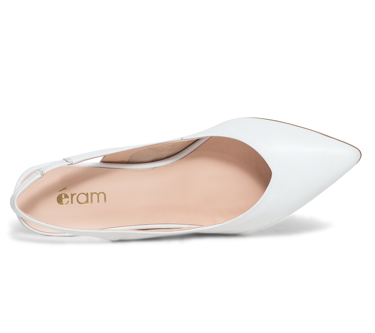 Slingback blanche en cuir